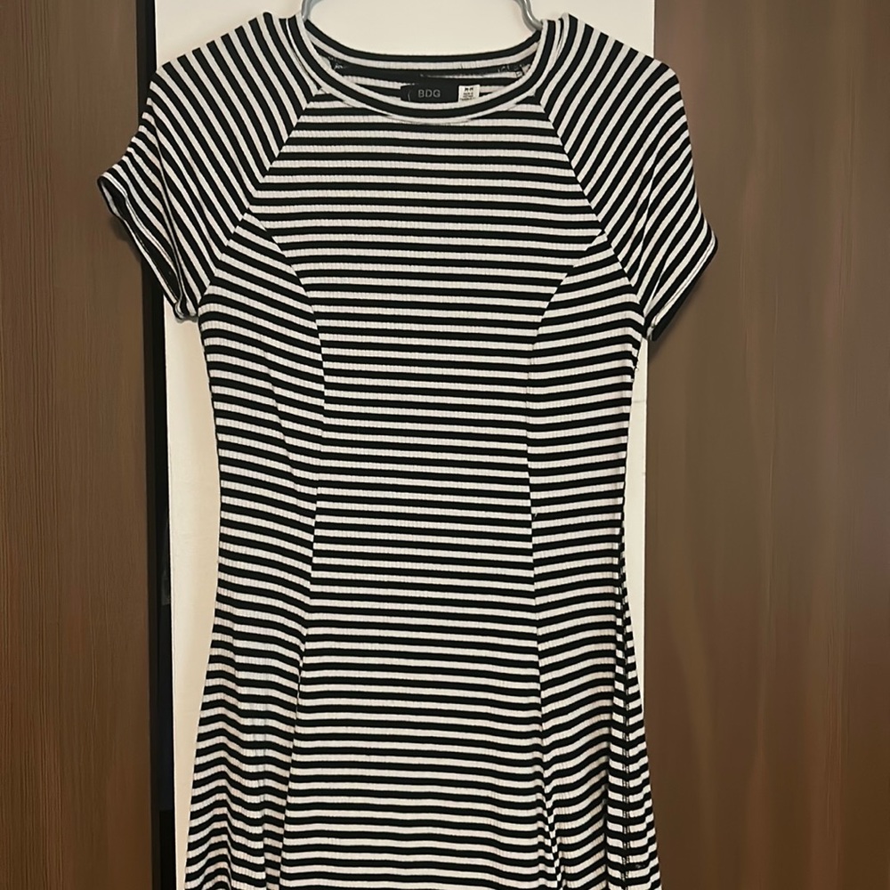 BDG striped fit and flared ribbed dress